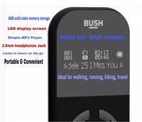 Bush Portable 8GB USB Digital Media Music MP3 Player with Headphone Jack - Black