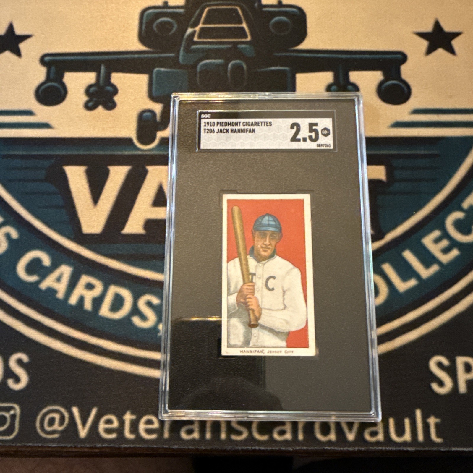 1909 T206 JACK HANNIFAN PIEDMONT 350 VG EX SGC 2.5 JERSEY CITY SKEETERS