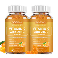 Vitamin C with Zinc Gummies 1000MG Vit C Immune Support Supplement,Orange Flavor