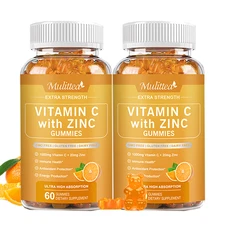 Vitamin C with Zinc Gummies 1000MG Vit C Immune Support Supplement,Orange Flavor