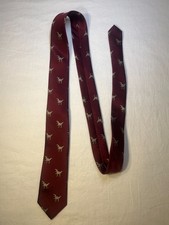 Youth Tie - Dinosaur Print Maroon Burgundy Red Necktie - Barry Wang 50" Silk