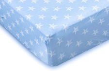 Fitted Cotton Knit Crib Sheet Standard Size Boys Stars, Pack of 1 Stars