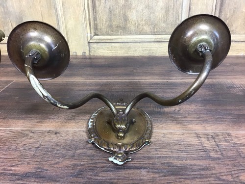 PAIR OF VINTAGE BRASS WALL LIGHTS / SCONCES, NEO CLASSICAL / ROCOCO ...