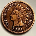 1891 Indian Head Cent Penny Bold Reverse Sharp Wreath Detail JC1928