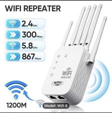 WiFi Extender Signal Booster Wide Coverage Compatible with Smart Routers White