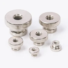 20Pcs M3 Knurled Thumb Nuts, Nickel Plated Iron Knobs Plating, Silver 