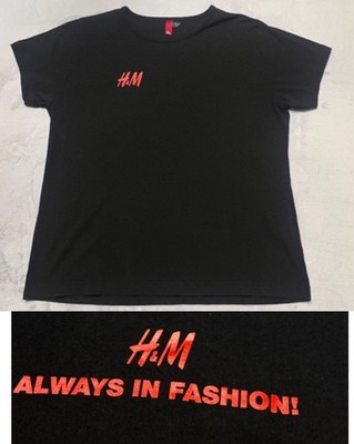 H&M Graphic T-Shirt Unisex Youth XL Oversized Black Red Logo Always In Fashion!