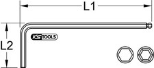 Kugelkopf-Winkelstiftschl&uuml;ssel T40 lang, KS Tools 151.2406, Werkzeug, Schl&uuml;ssel