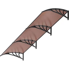 40x120'' Polycarbonate Window Door Awning Canopy Brown w/ Black Bracket