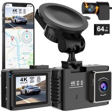 Dashcam, 4K, 2.5K, WLAN, GPS, Nachtsicht, Parküberwachung, Dual, Auto