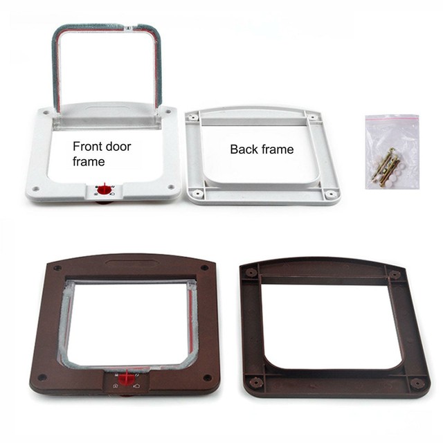 cat flap in metal door