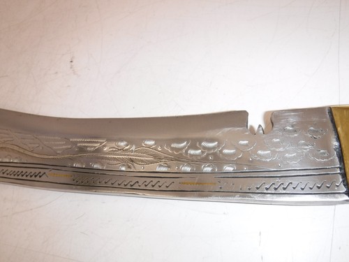 V 34 inch Blade Large Khukuri Sword With 2 -11 inch Knives Leather Sheath Nepal - Picture 12 of 24