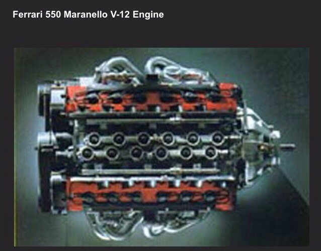 Ferrari 550 Maranello V-12 Engine Factory Car Poster/Extremely 