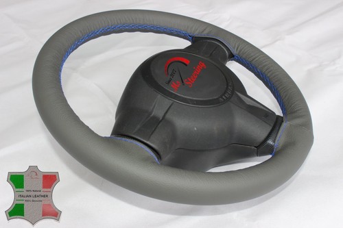 FOR ALFA ROMEO Giulietta Sprint 54-62 GREY LEATHER STEERING WHEEL COVER, CLOSED - Picture 3 of 6