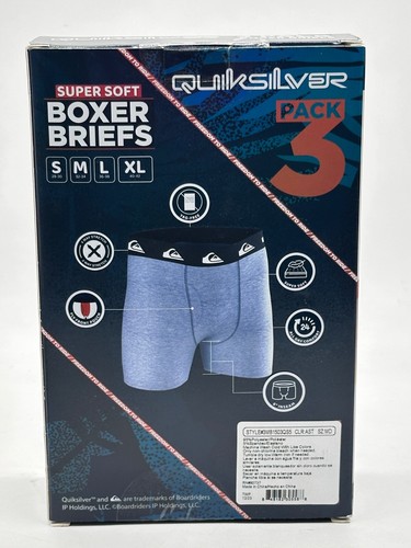 NUEVO PAQUETE DE 3 CALZONCILLOS BOXER PARA HOMBRE QUICKSILVER SUPER SUAVES FRENTE MOSCA S/M/L ETIQUETA GRATIS - Imagen 15 de 21