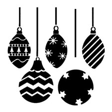 Really Great Stencils, Hanging Ornaments, 5x5", Christmas Stencil, Stars, Tree