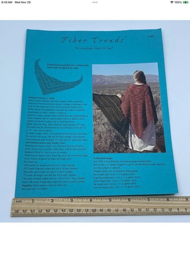 VTG Boutique Artisan Knitting Pattern Landscape Shawl, Neck Scarf & Easy Afghan - Picture 9 of 15