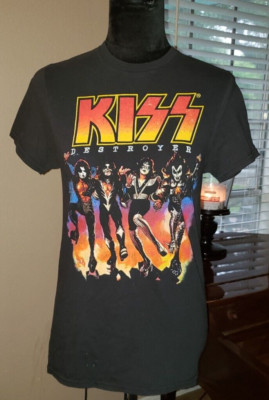 Kiss 1976 Destroyer T-Shirt SMALL Black Crewneck Classic Rock NWT