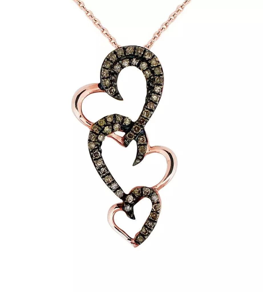 3 heart diamond sale necklace