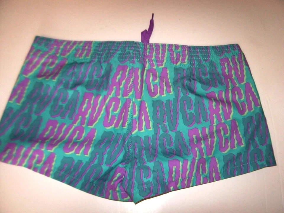 NUEVO RVCA talla 10 board shorts boardshorts traje de baño cubierta púrpura verde Foto 2 de 2