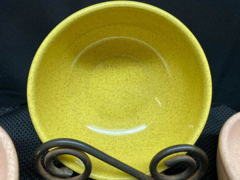 5 件套(3 色)陶瓷“斑点”谷物碗 ~ 5 1/2 x 2 1/4 深 — 第 3/4 张图片