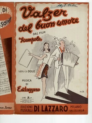 ITALY SPARTITO FILM SCAMPOLO PARTITION VALZER DEL BUON UMORE LAZZARO 1941 NISA - Photo 1/2