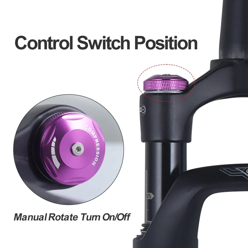 Garfo de suspensão a ar para bicicleta de estrada 700C bicicleta off-road freio a disco garfos de eixo - Imagem 3 de 4