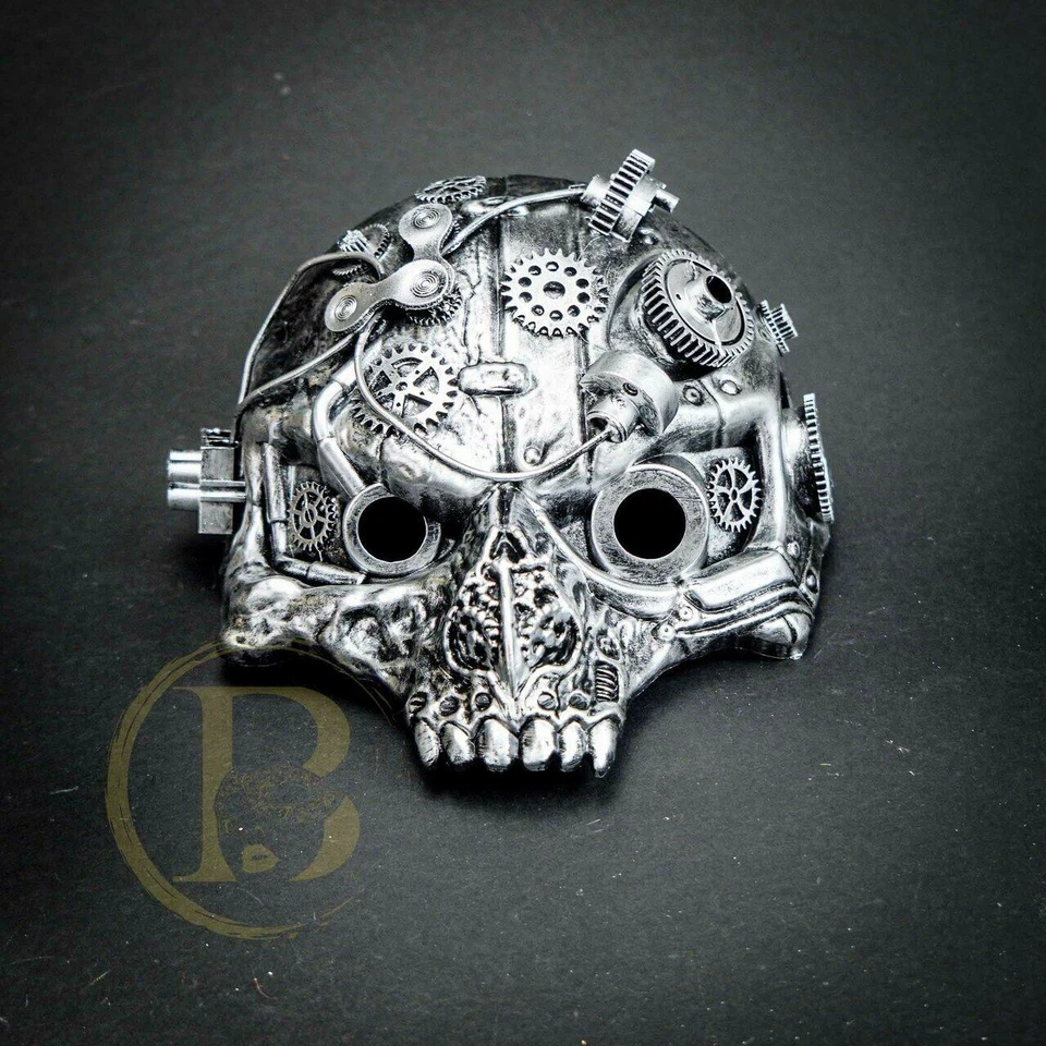 Steampunk Mad Max Respirador Calavera Máscara Steampunk Juegos con disfraces Halloween Disfraz Máscara Foto 4 de 4