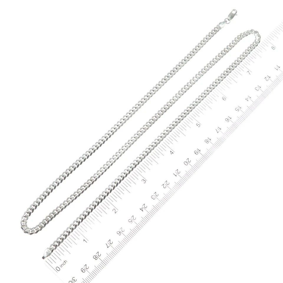 Colar de corrente cubana de prata esterlina 925 Itália Miami 24" - Imagem 3 de 4