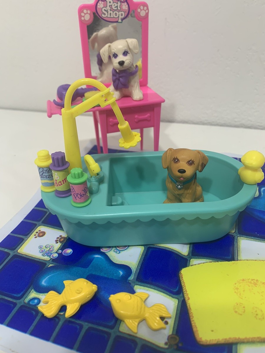 Littlest Pet Shop Kenner 1993 Splash Happy Puppies Bathtub play