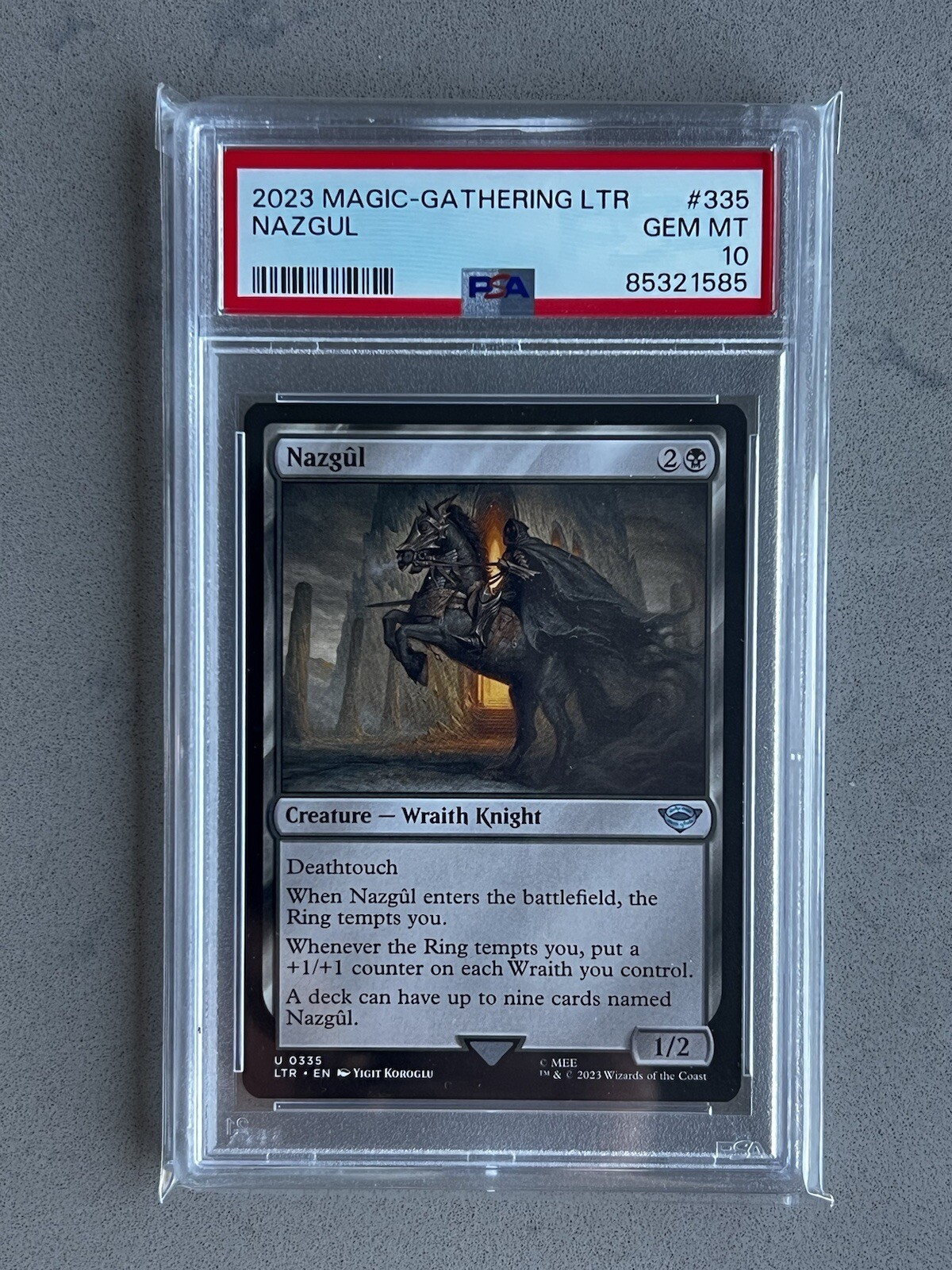 PSA 10 - MTG Lord of the Rings Nazgul Card #335 Magic the Gathering 0335 LOW POP