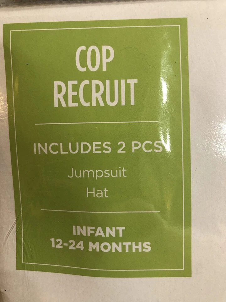 Disfraz de oficial de policía recluta policía Halloween 12-24 meses bebé niño pequeño nuevo con etiquetas Foto 2 de 4