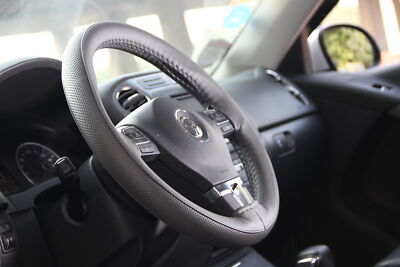 Stitch On Steering Wheel Skin Wrap Cover Grey w/Needle & Thread *Best Selling*