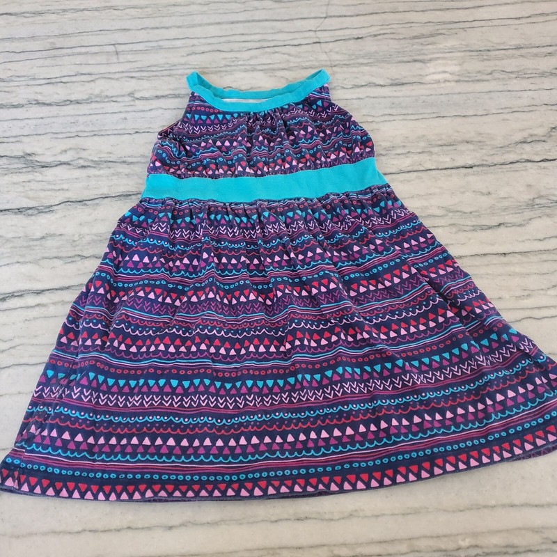 Tea Collection Girls Purple and Teal Dress Size 5
