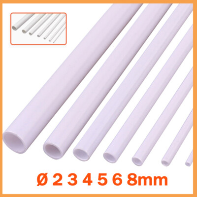 White Round Tube Styrene ABS Strip Section Architecture Model Making 2mm - 10mm