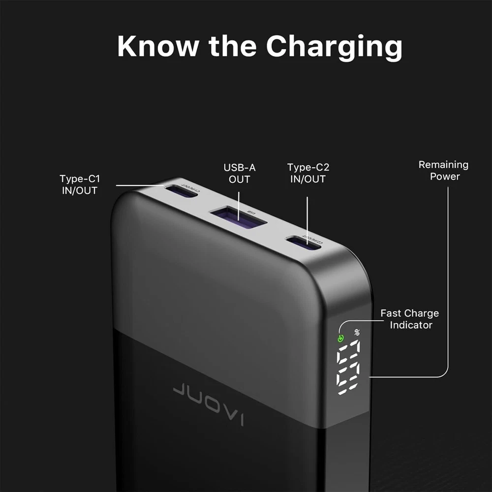 Power Bank 10000mAh 35W PD Fast Charging External Battery Backup For Cell Phone