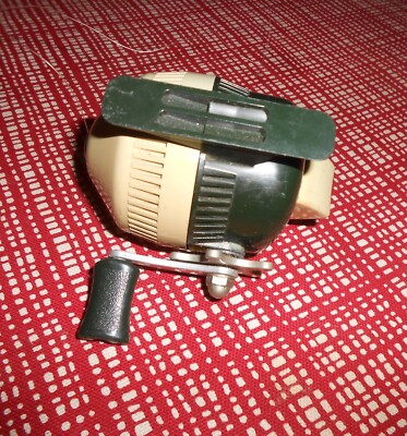Moulinet Spincast Vintage Zebco 76 - Vert Et Blanc - Fabriqué Aux USA - Occasion, Fonctionnel