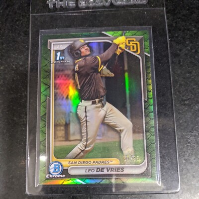 2024 Bowman Chrome Leo De Vries 1st Green Reptilian /99