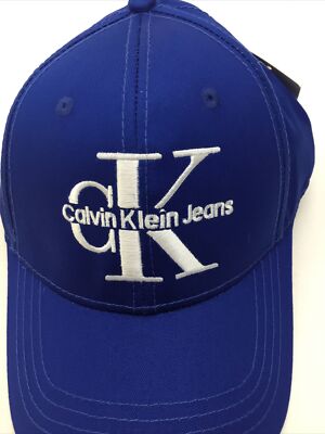 【 】CKJ Monogram Embroidered Ball Cap_BLUE Calvin Klein Men's Embroidered Monogram Logo Baseball Dad