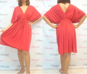 red kimono dress short