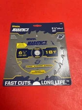 Irwin Marathon 14020 6 1/2" 18T  Circular Saw Blade FAST CUTS NEW 2X PACK