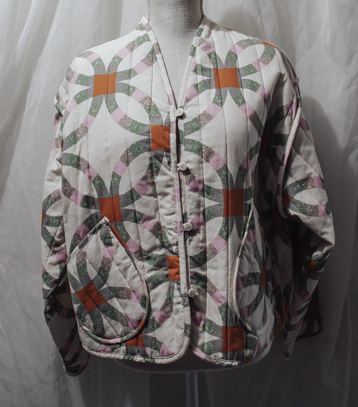 Universal Thread Quilted Patchwork Button Front C… - image 2