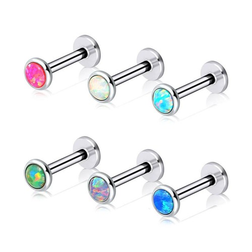 24 PCS CZ Nose Lip Ring Labret Monroe Stud Stainless Steel Helix Tragus Piercing - Picture 6 of 12