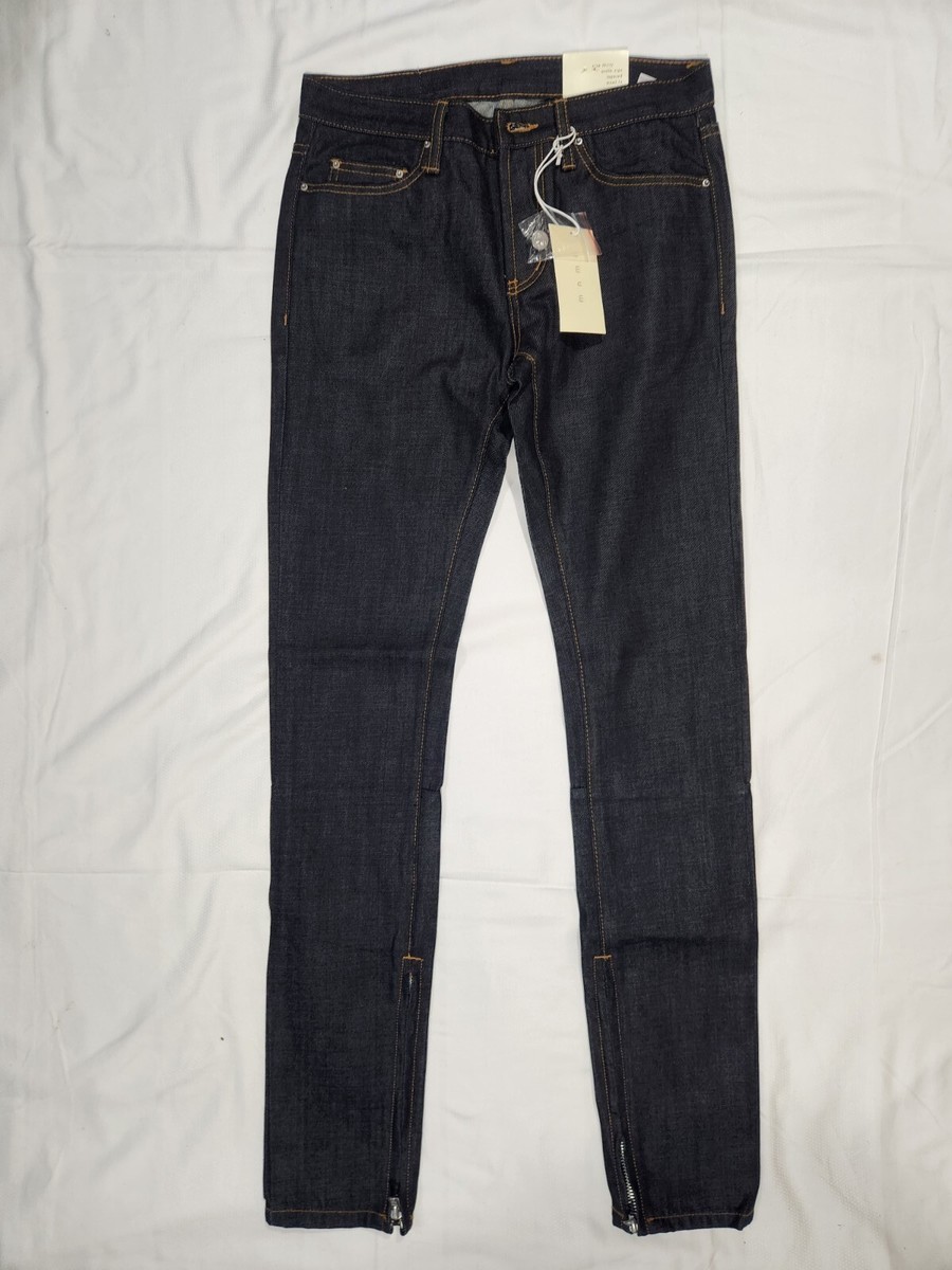 mnml ミニマル M35 DENIM 30インチ NWT MNML men's 30x35 M35 Denim Blue Dark Wash Ankle Zip Slim Denim