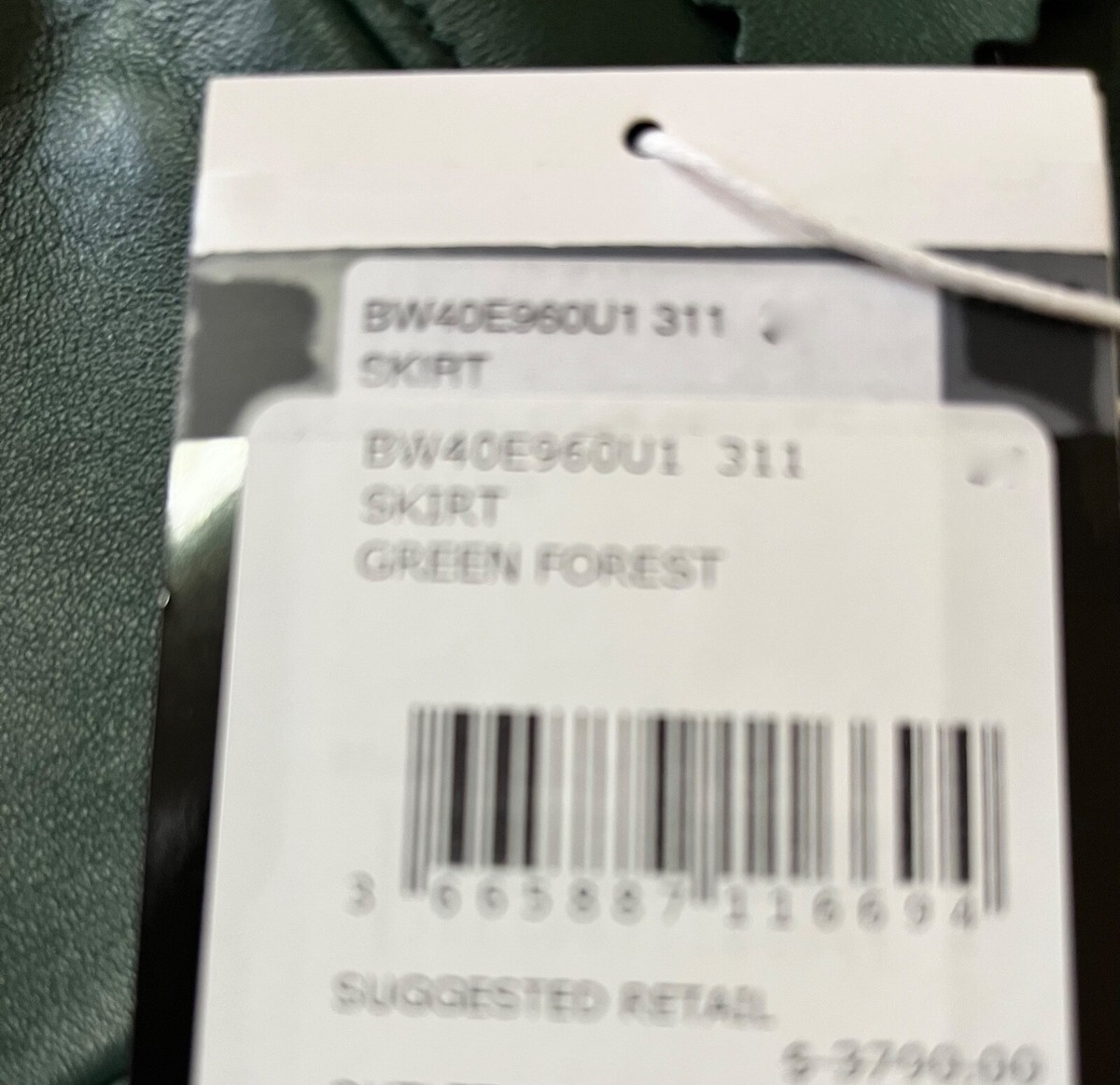 Givenchy NWT $3790. Forest Green Leather Pencil Skirt RUNWAY US 2