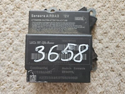 2010 FIAT 500 AIRBAG MODULE SRS ECU CONTINENTAL 51870005 A2C53366482 - Image 1 of 2