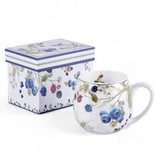 Wild Berries Bone China Mug Porcelain Cup Coffee Tea Mug Jumbo Mug 14.5 oz