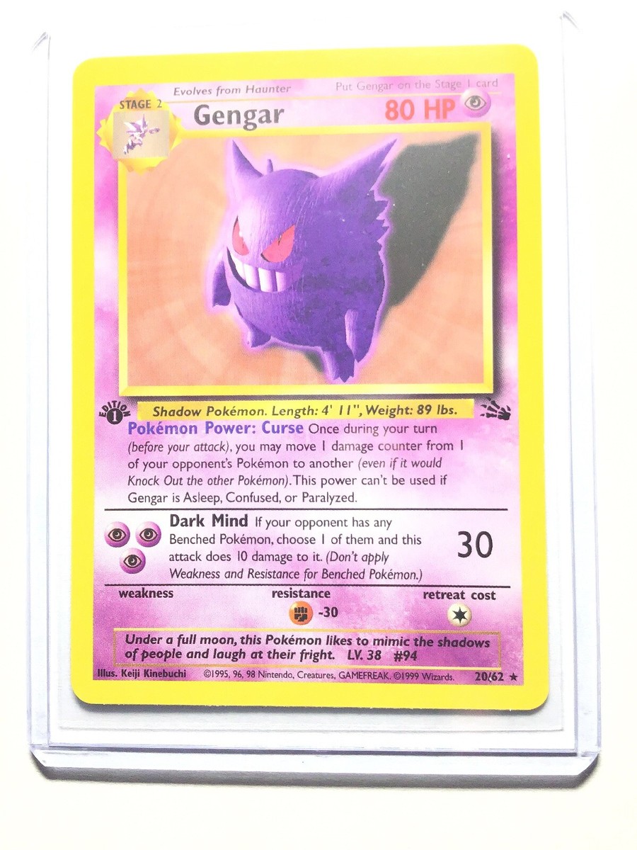 GENGAR - 20/62 - 1st Edition Fossil - Rare - Pokemon Card - NM | eBay
