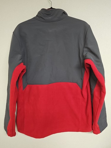 COLUMBIA Mens Medium Fleece Coat Red Gray Jacket - Picture 7 of 12