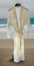 vintage Christian Dior Lingerie- Dressing Gown/ Robe White Knit With Lace USA